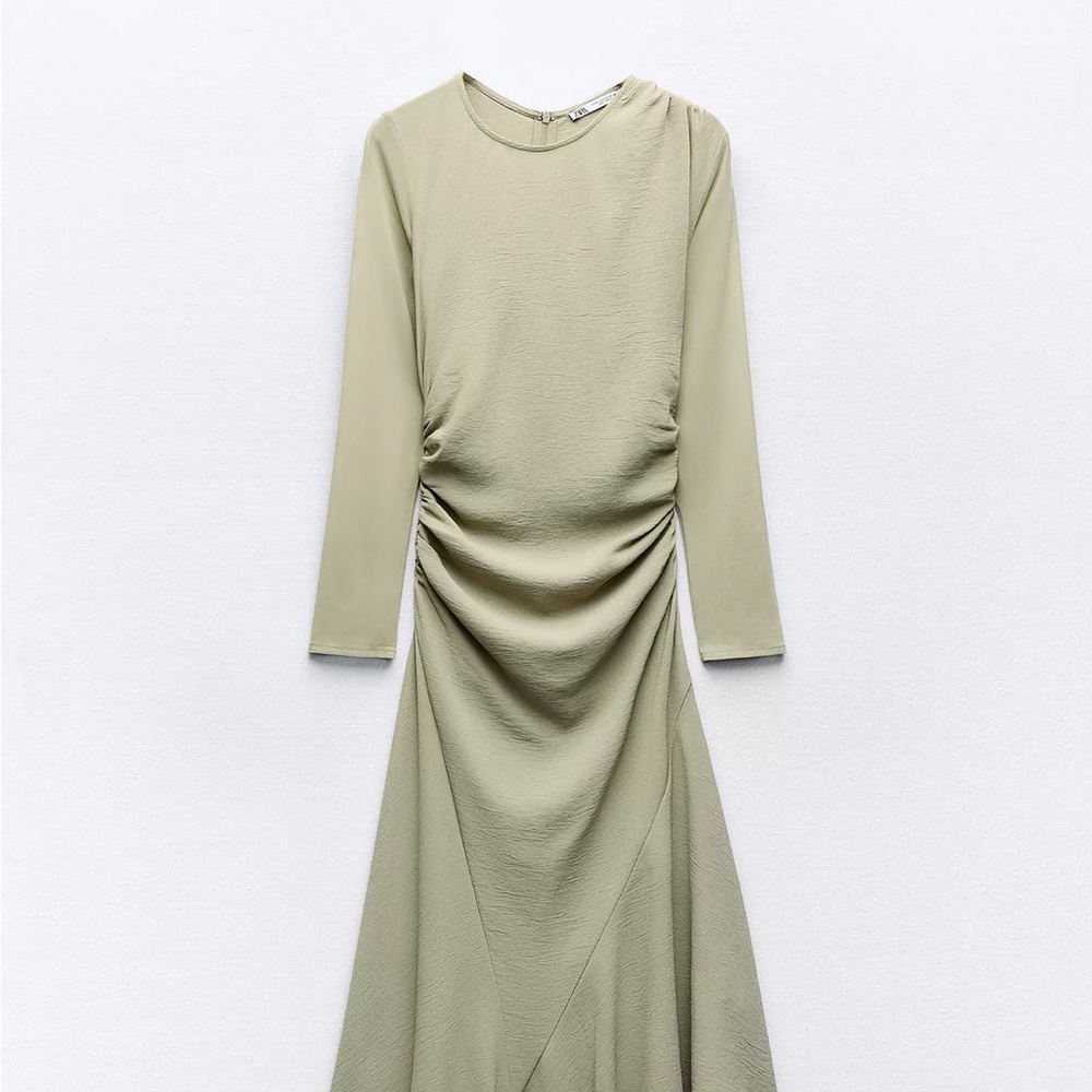 Zara Sage Long Sleeve Dress